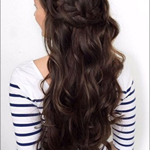 ✨ 20” DARK BROWN 3/4 full head clip ins  NWT* NWT*